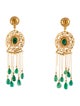 Earrings 22K Emerald & Diamond Chandelier Earrings