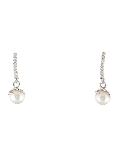 Earrings 14K Pearl & Diamond Drop Earrings
