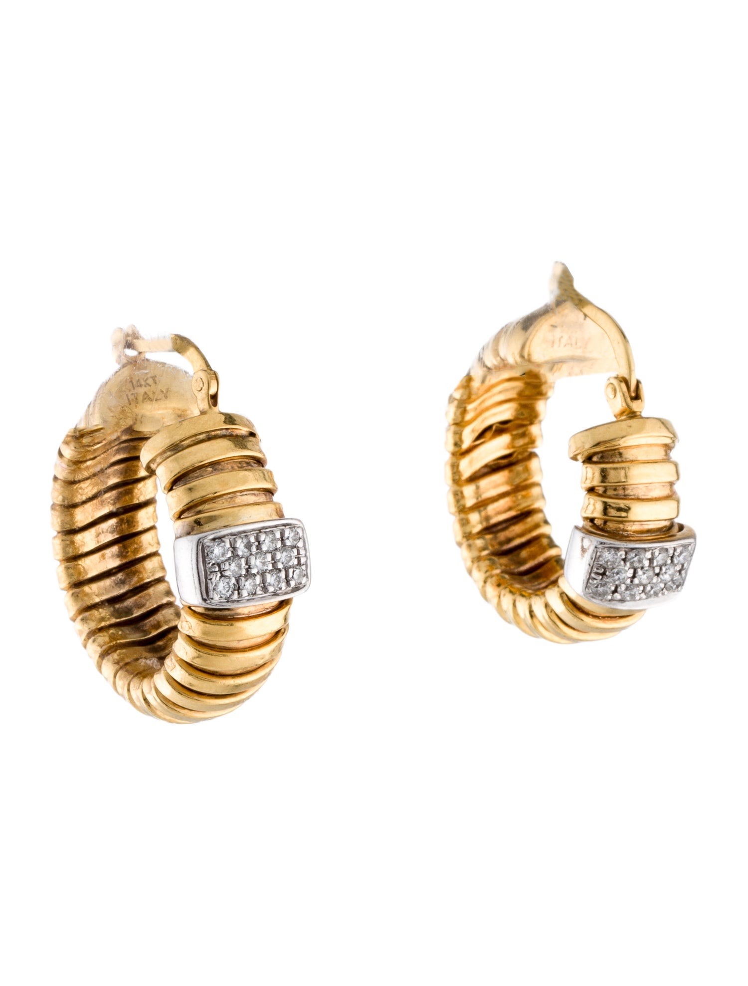 Earrings 14K Diamond Hoop