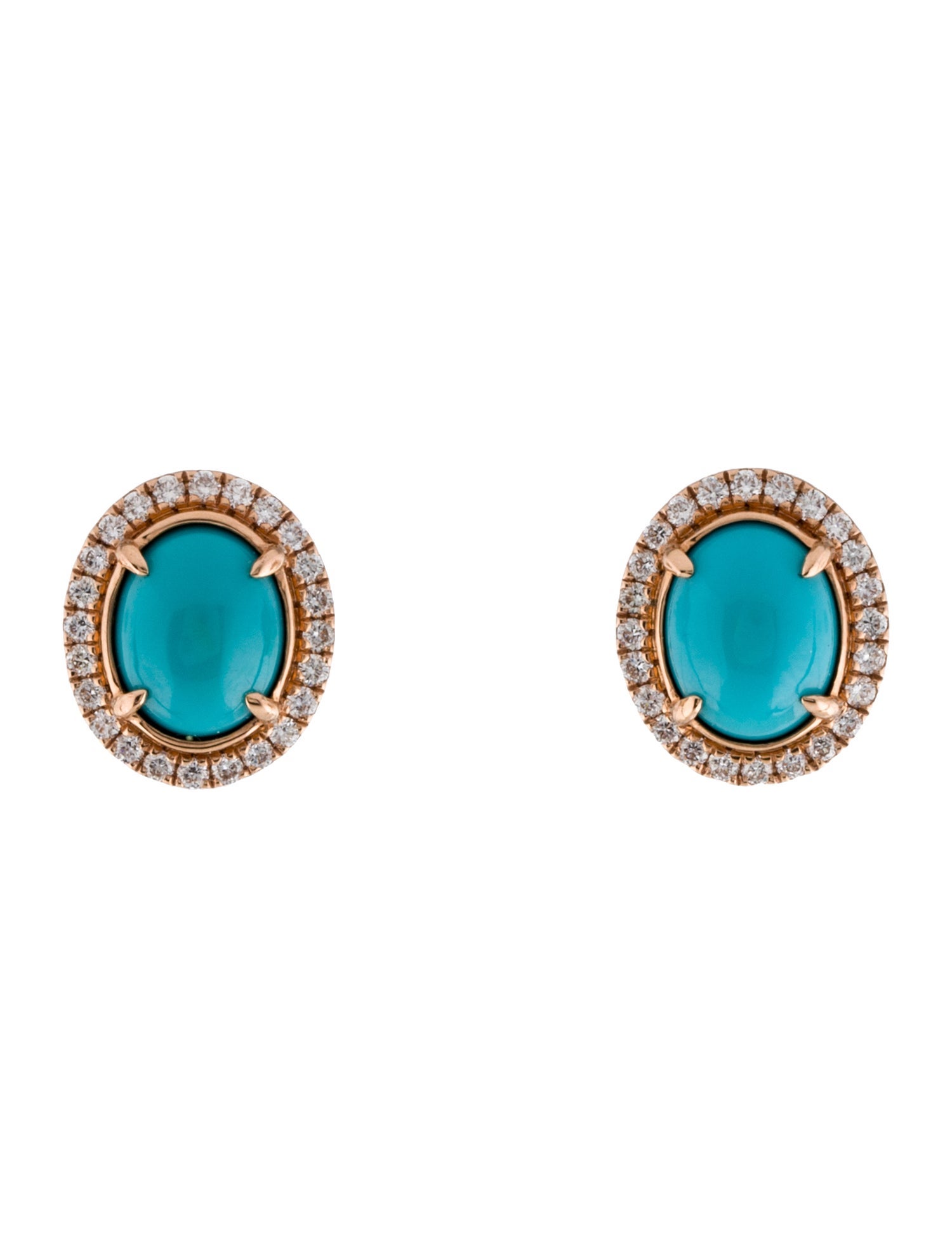 Earrings Yael 18K Turquoise & Diamond Stud