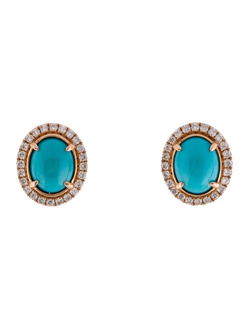 Earrings Yael 18K Turquoise & Diamond Stud Earrings