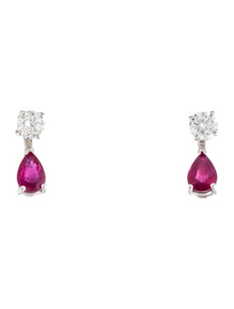 Earrings 14K Ruby & Diamond Convertible Earrings