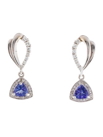 Earrings 14K 1.20ctw Tanzanite & Diamond Drop Earrings