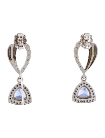 Earrings 14K 1.20ctw Tanzanite & Diamond Drop Earrings