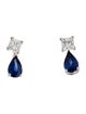 Earrings 14K Sapphire & Diamond Convertible Stud Drop Earrings