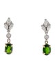 Earrings 14K 1.14ctw Diopside & Diamond Drop Earrings