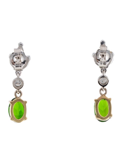 Earrings 14K 1.14ctw Diopside & Diamond Drop Earrings