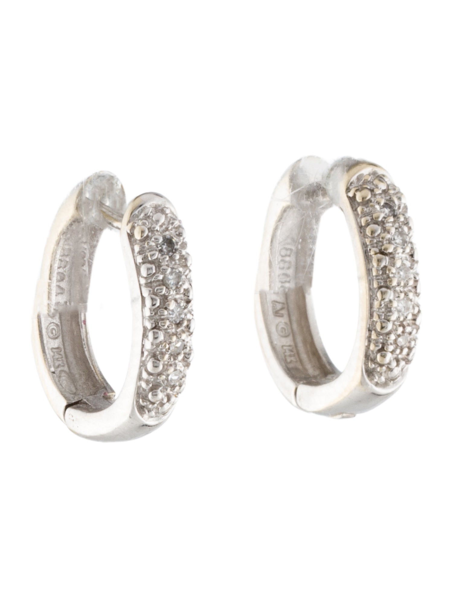 Earrings 14K Diamond Huggie Earrings