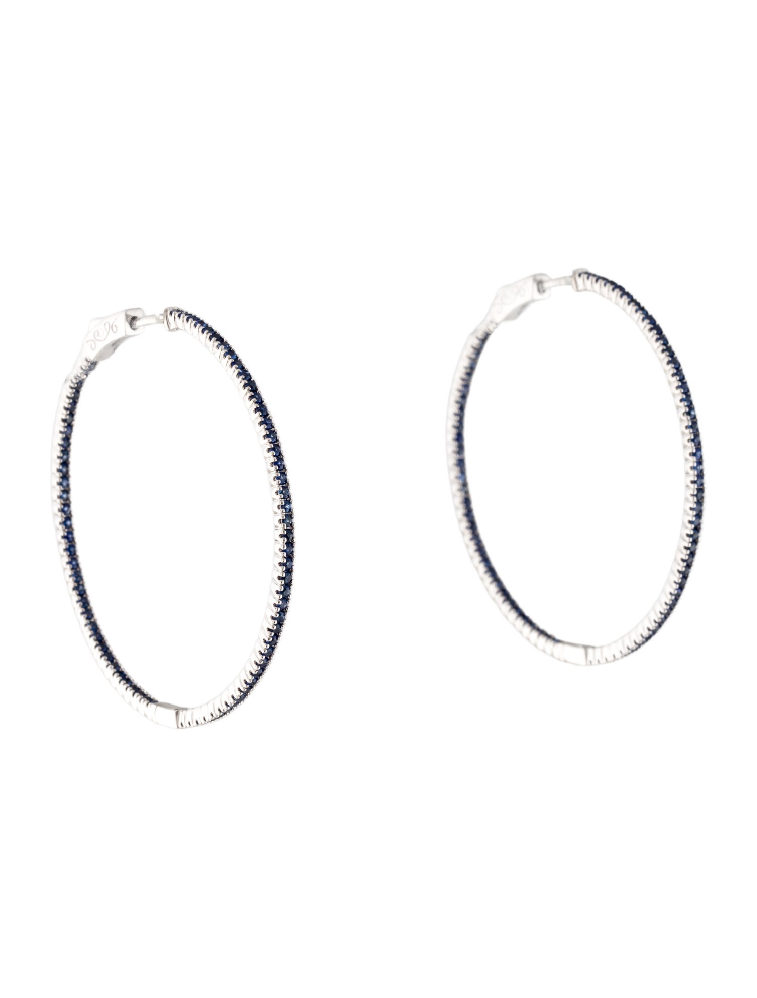 Earrings 18K 1.26ctw Sapphire Inside Out Hoop Earrings