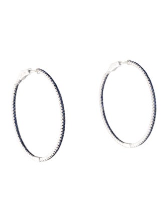 Earrings 18K 1.26ctw Sapphire Inside Out Hoop Earrings