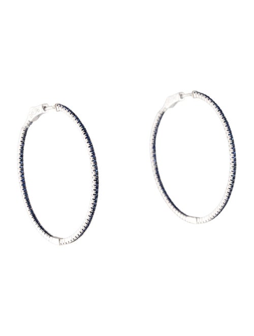 Earrings 18K 1.26ctw Sapphire Inside Out Hoop Earrings