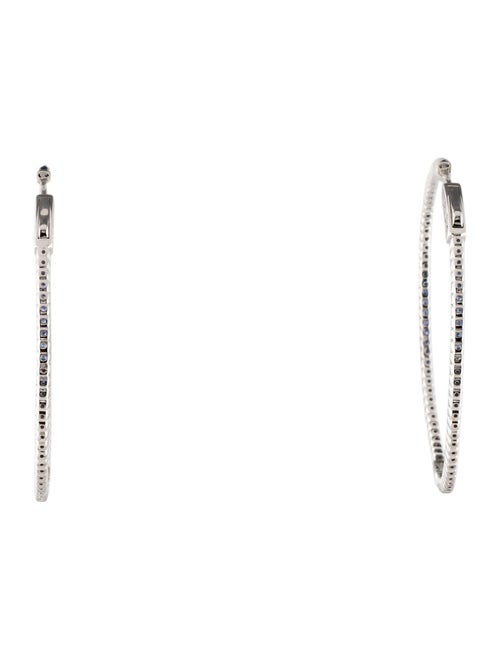 Earrings 18K 1.26ctw Sapphire Inside Out Hoop Earrings