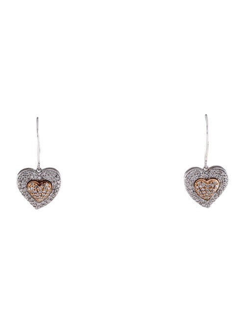 Earrings 14K Diamond Heart Drop Earrings