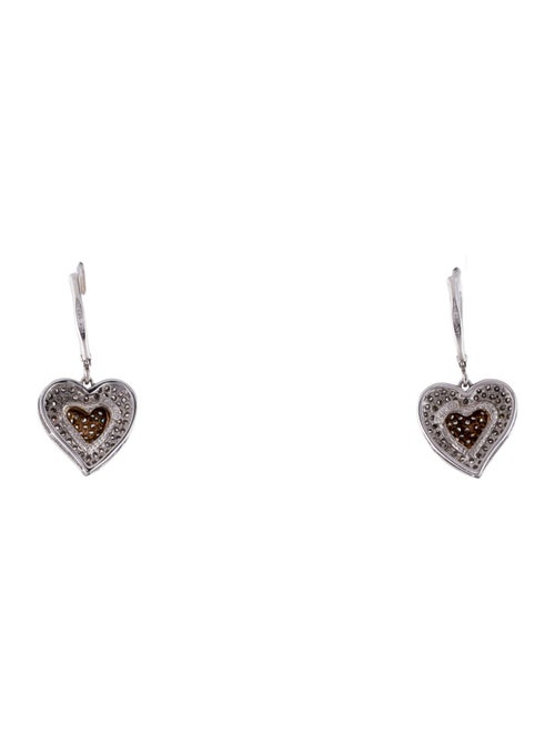 Earrings 14K Diamond Heart Drop Earrings