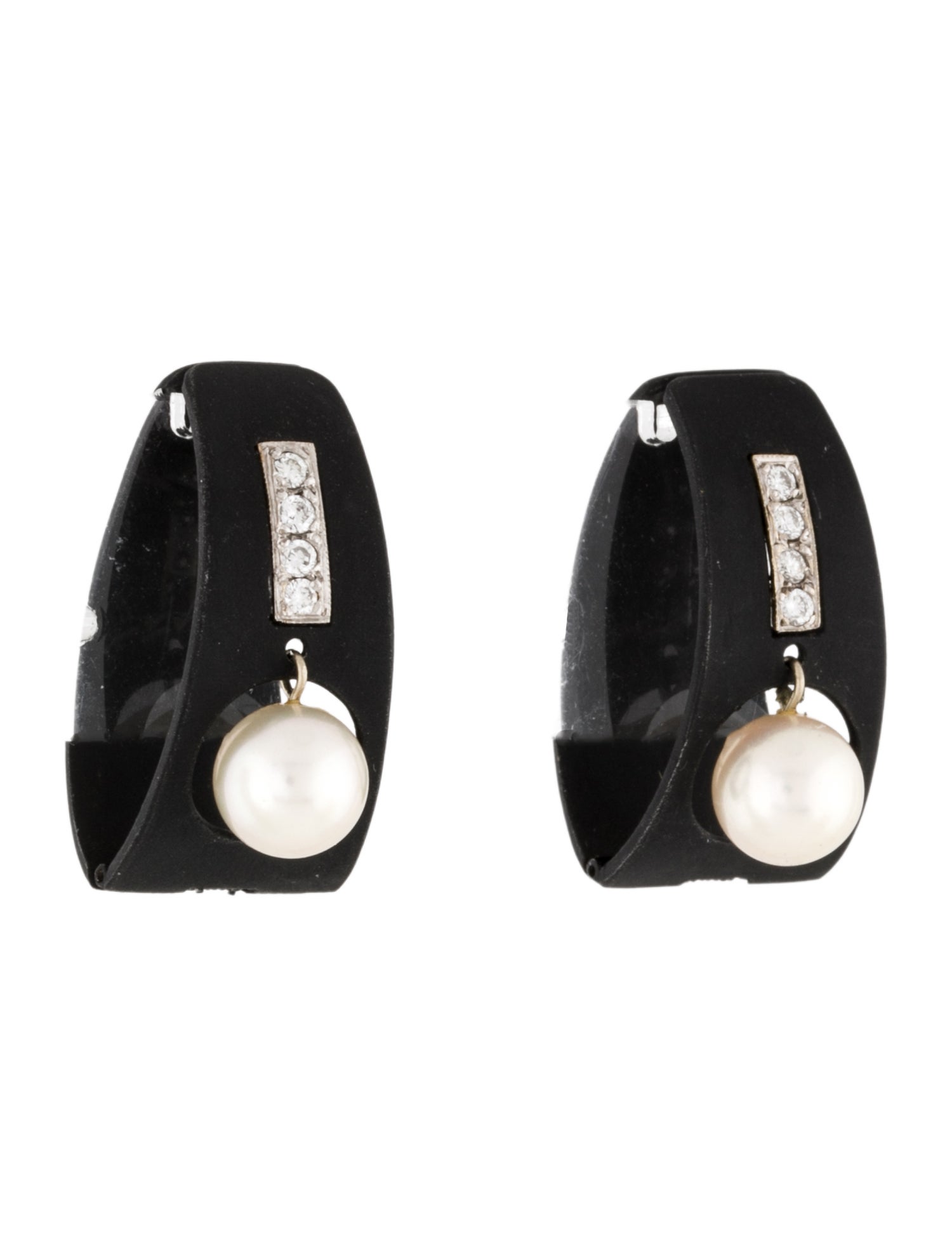 Earrings Marsh & Co. Vintage Cultured Pearl & Diamond Clip-On