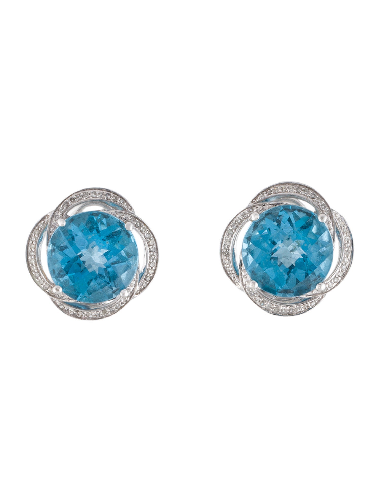 Earrings 14K Topaz & Diamond Earclip Earrings