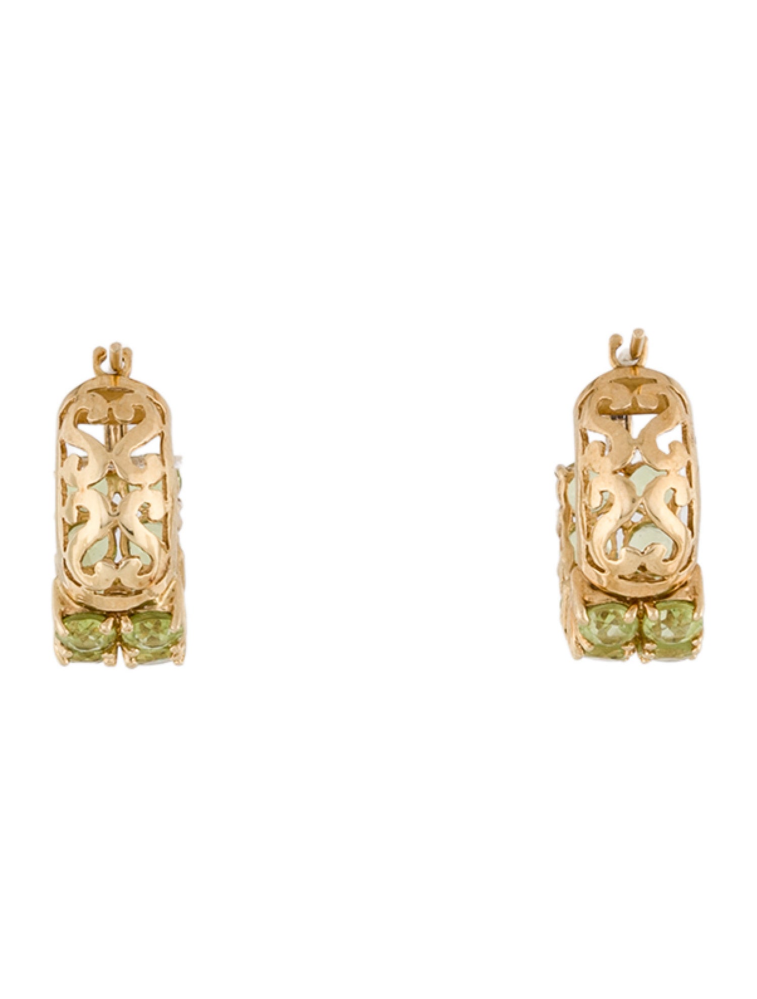 Earrings 14K Peridot Huggie Earrings