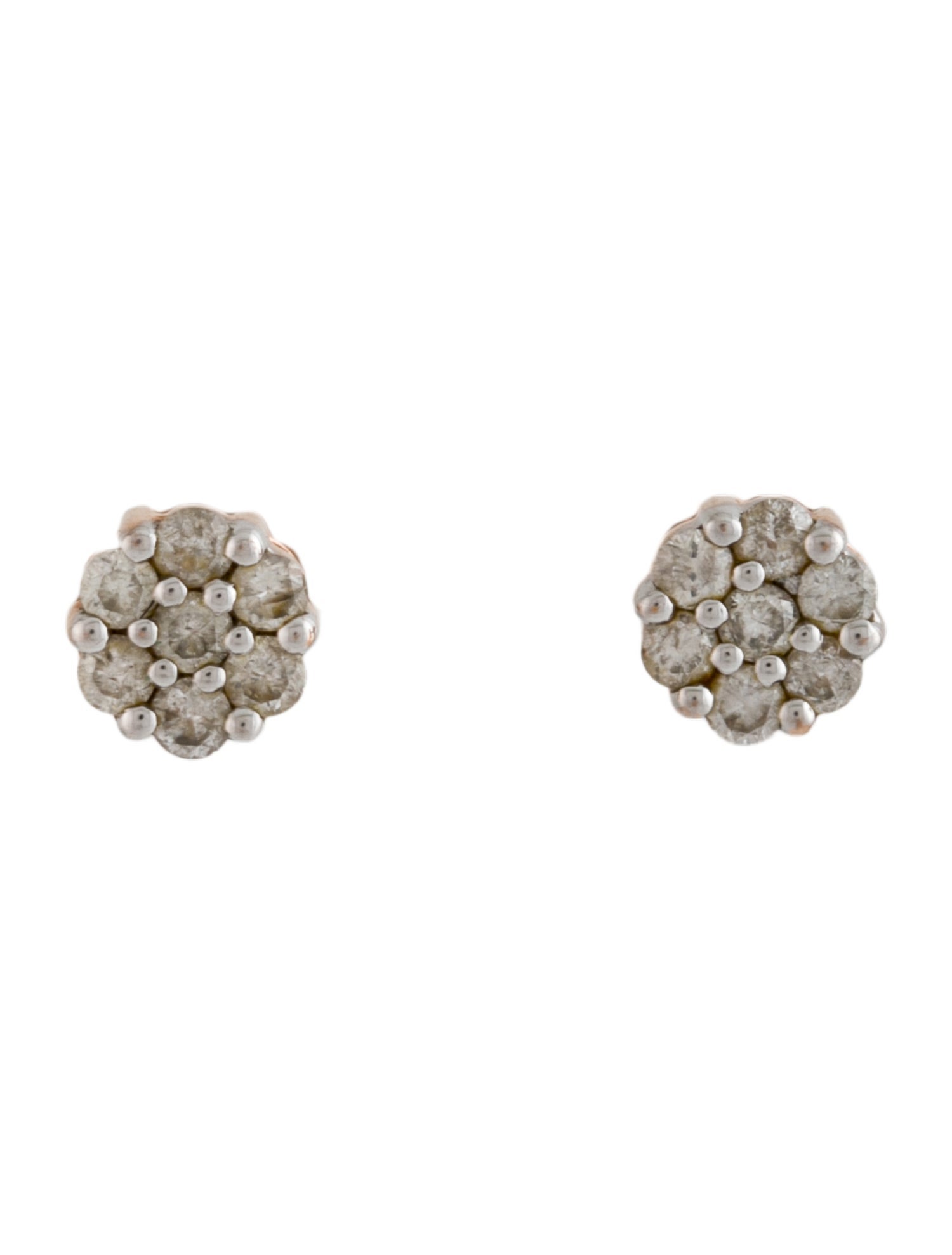 Earrings 10K Diamond Flower Stud