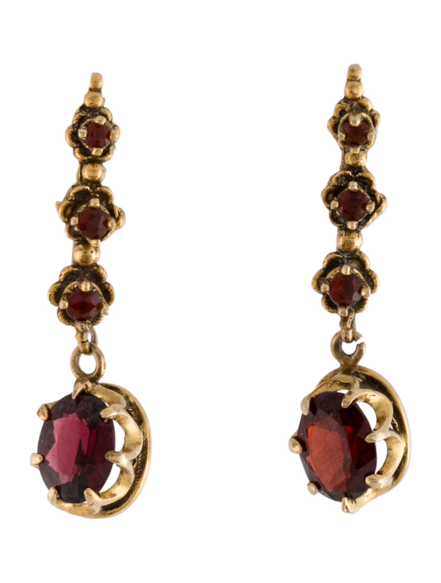 Earrings 14K Garnet Drop Earring