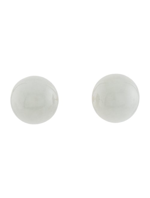 Earrings 14K 9.82ctw Jadeite Dome Stud Earrings