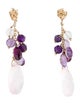 Earrings 14K Multistone Cluster Bead Drop Earrings