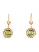 Earrings  14K Peridot & Diamond Drop Earrings