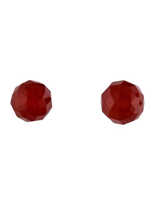 Earrings 18K Carnelian Ball Stud Earrings