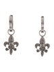 Earrings 14K Diamond Fleur De Lis Drop Earrings