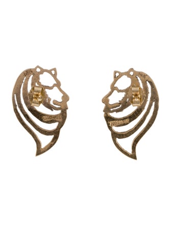 Earrings 14K Textured Wolf Drop Earrings