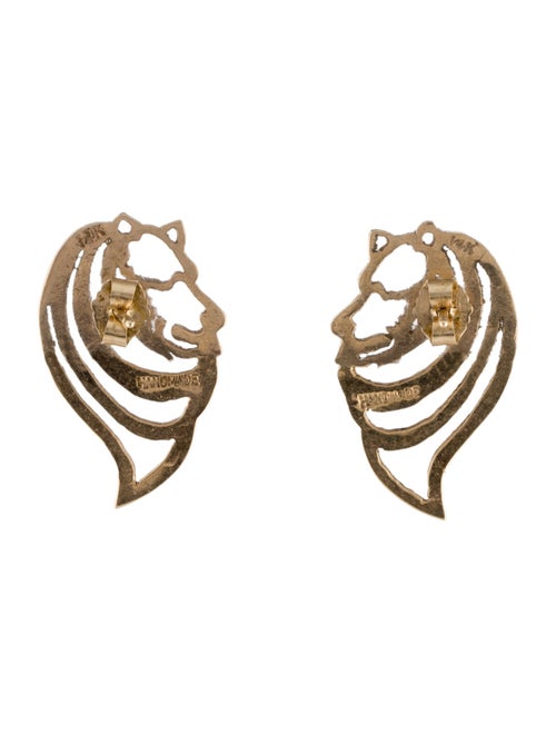 Earrings 14K Textured Wolf Drop Earrings