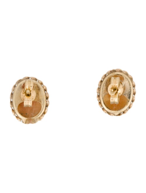 Earrings 14K Shell Cameo Stud Earrings