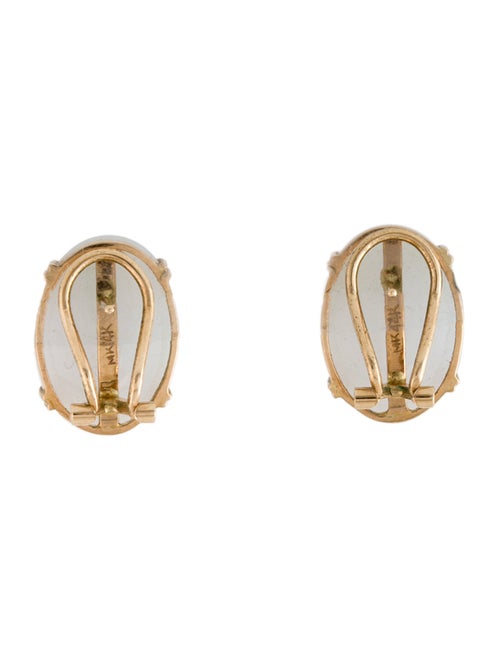 Earrings 14K Jadeite Earclips