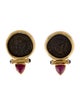 Earrings 18K 7.68ctw Ruby, Sapphire & Coin Drop Earrings