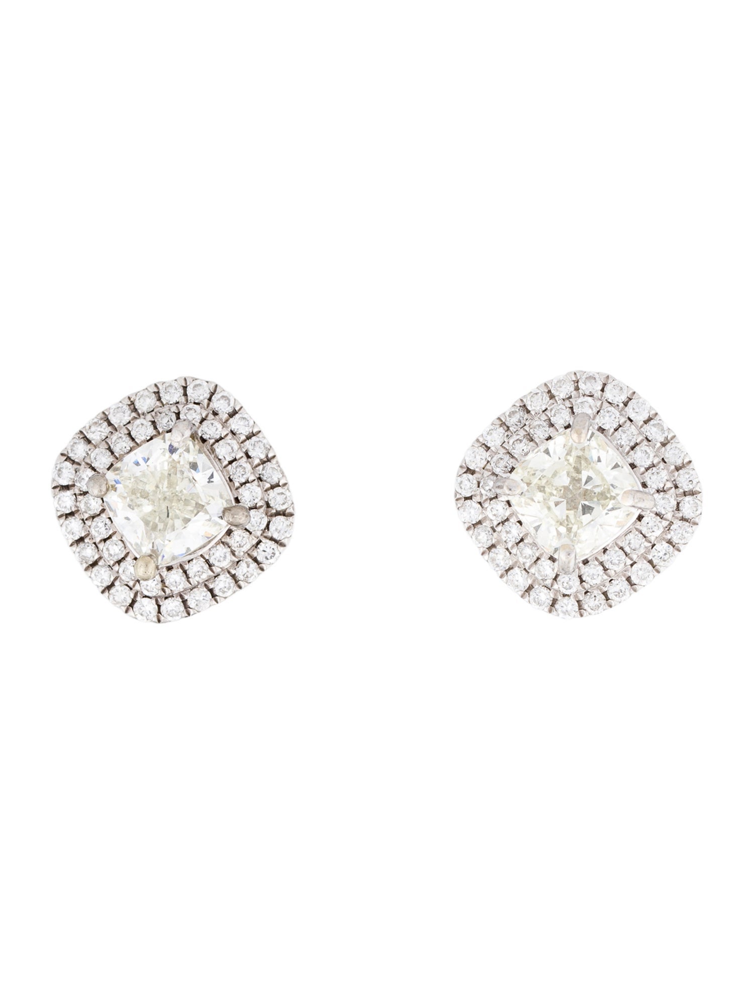 Earrings 14K 2.06ctw Diamond Double Halo Stud