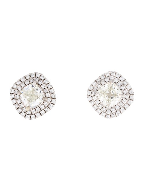 Earrings 14K 2.06ctw Diamond Double Halo Stud Earrings
