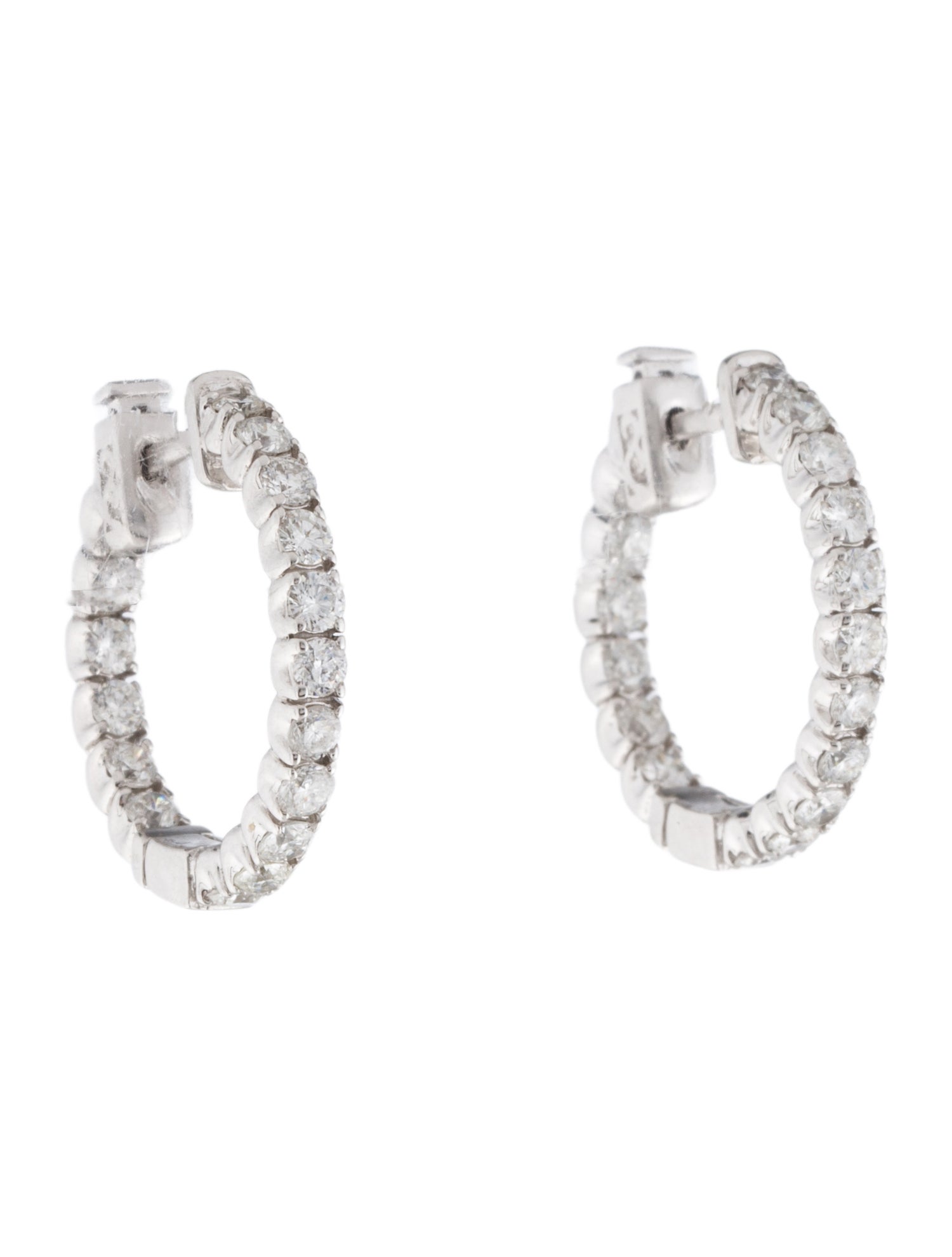 Earrings 14K 1.60ctw Diamond Inside-Out Hoop