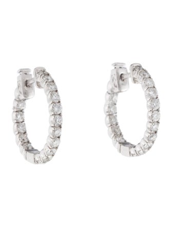 Earrings 14K 1.60ctw Diamond Inside-Out Hoop Earrings