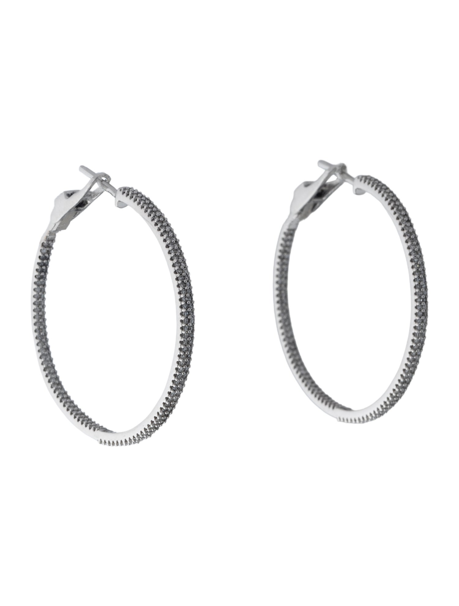 Earrings 14K 1.00ctw Diamond Inside-Out Hoop
