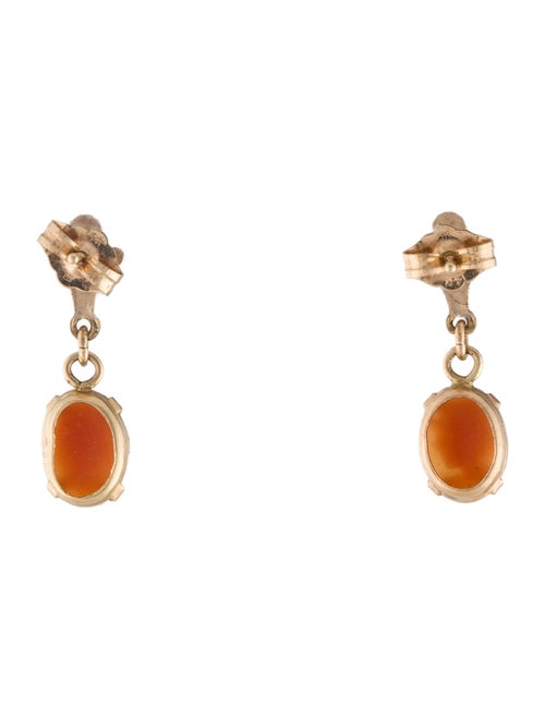 Earrings 14K Shell Cameo Drop Earrings