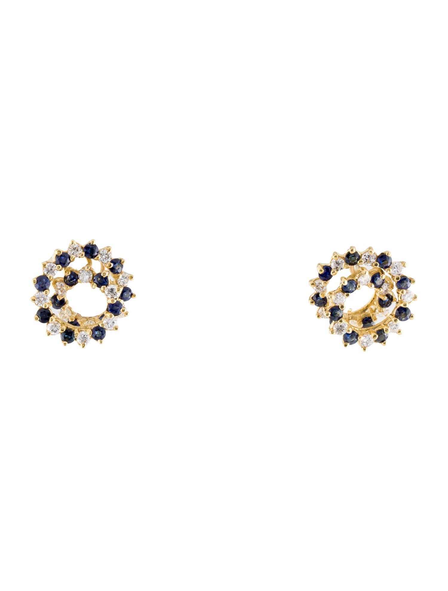 Earrings 18K 2.52ctw Sapphire & Diamond Earclip Earrings