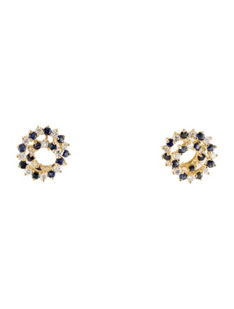 Earrings 18K 2.52ctw Sapphire & Diamond Earclip Earrings