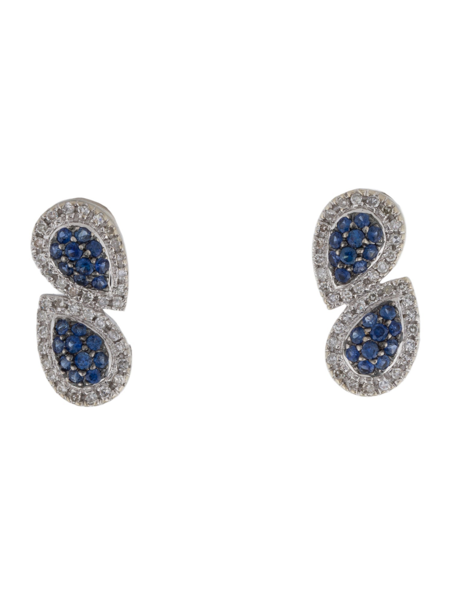 Earrings 14K Sapphire & Diamond Earclip Earrings