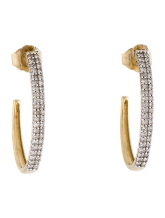 Earrings 14K Diamond Hoop Earrings