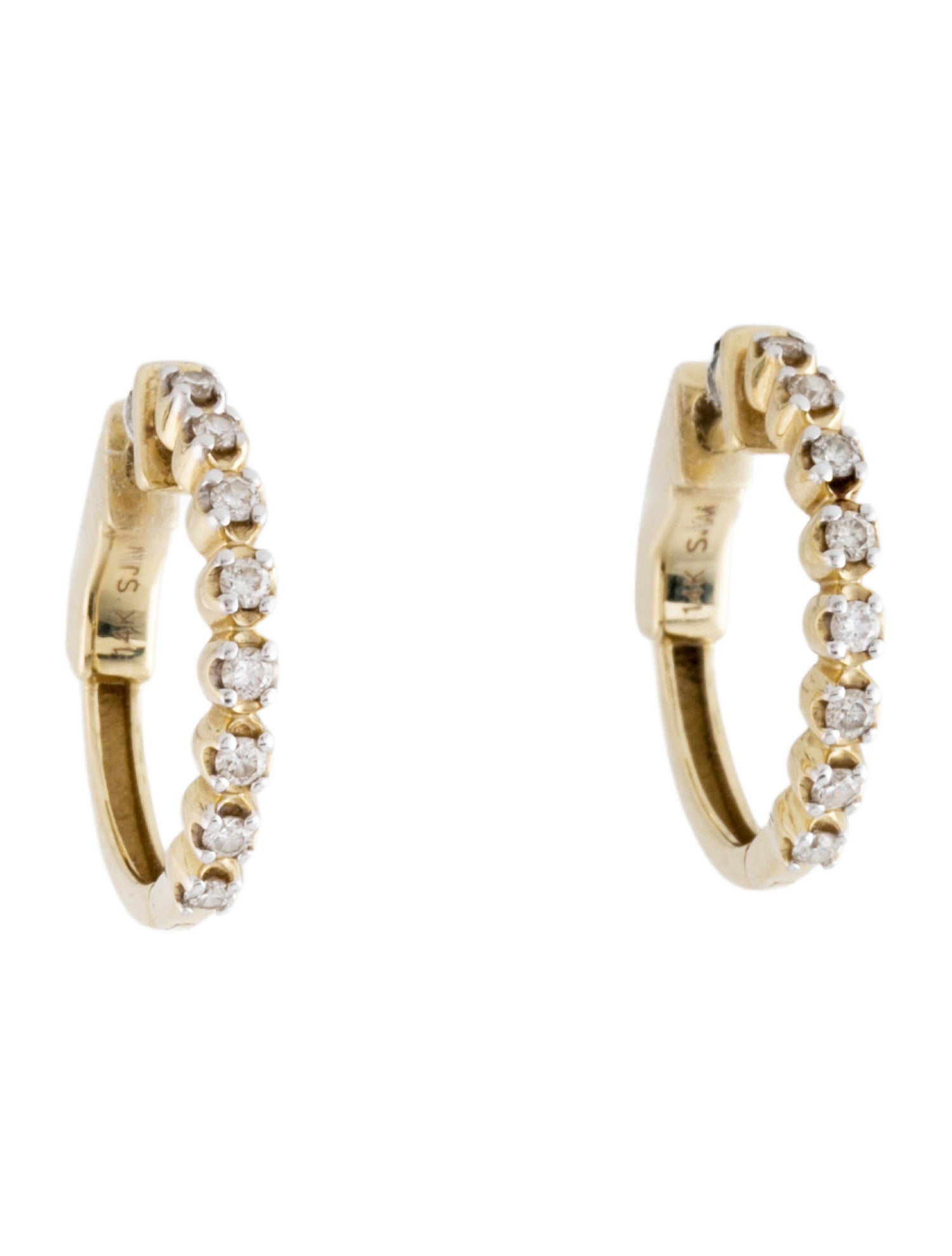 Earrings 14K Diamond Hoop