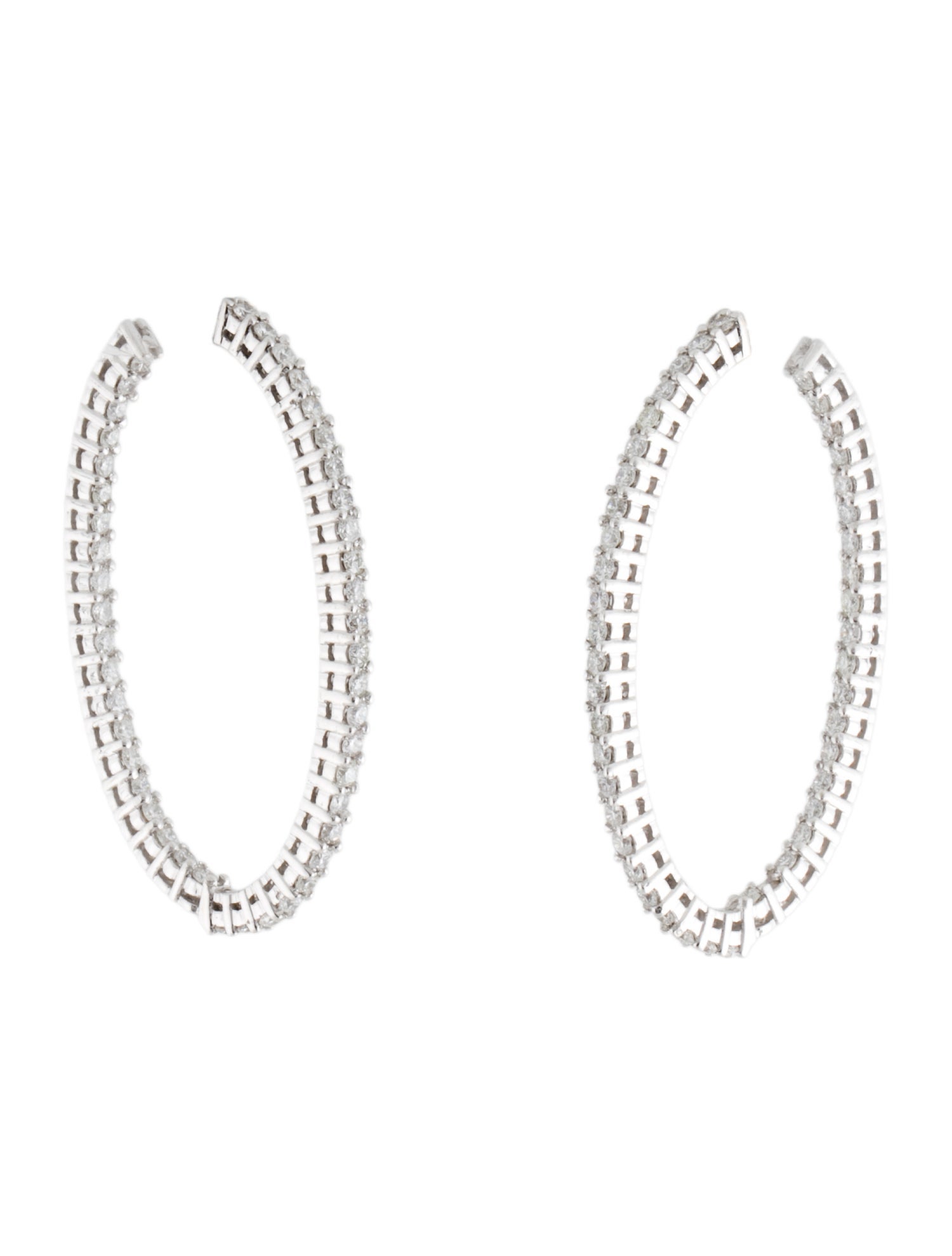 Earrings 18K 3.11ctw Diamond Hoop