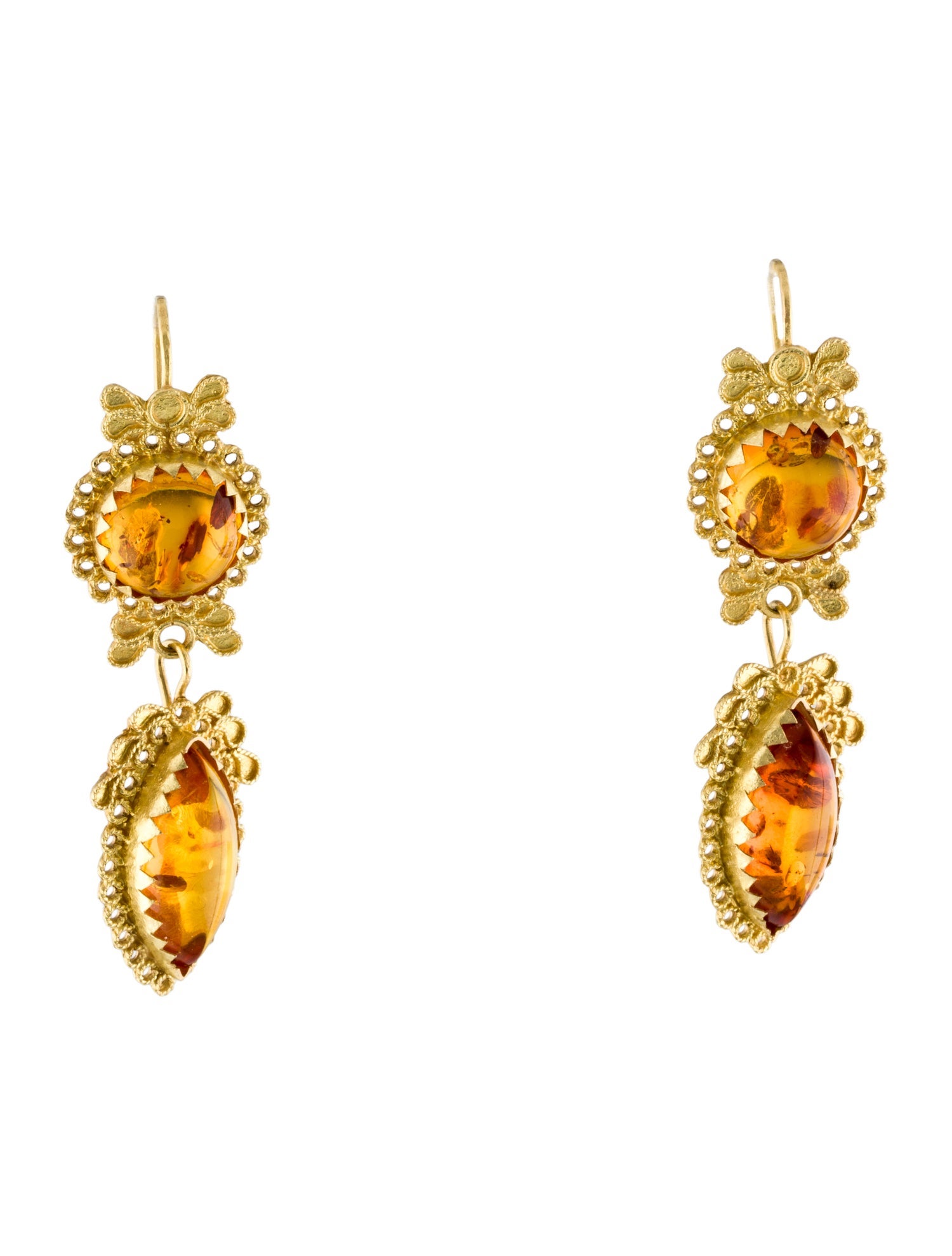 Earrings Loredana Mandas 18K Amber Luce Di Foglie Drop Earrings