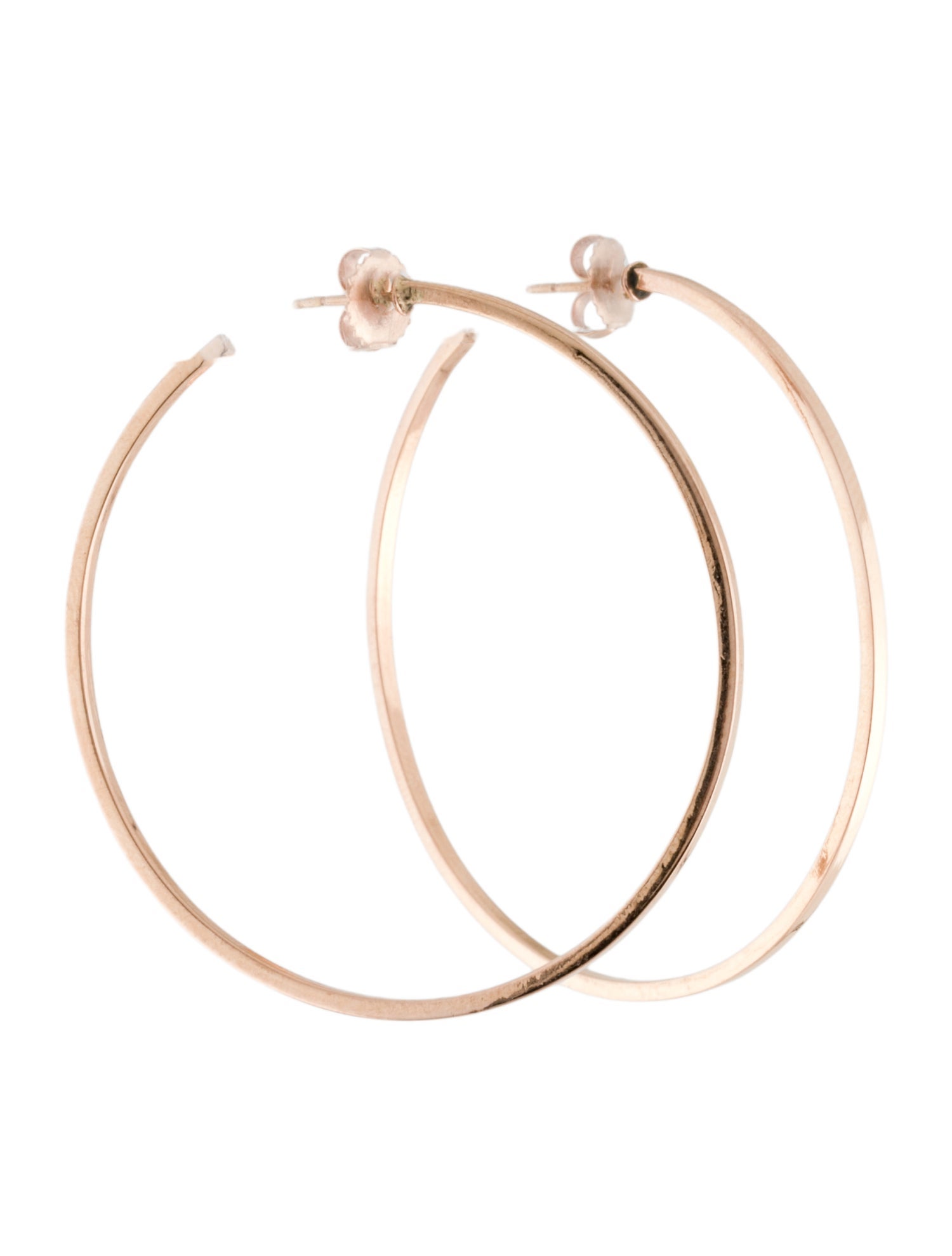 Earrings 14K Large Thin Hoop