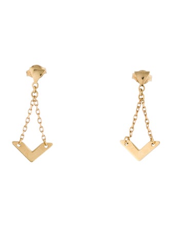 Earrings 18K Chevron Drop Earrings