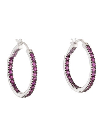 Earrings 14K Ruby Hoop Earrings
