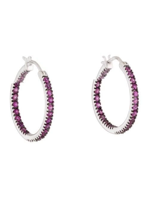 Earrings 14K Ruby Hoop Earrings